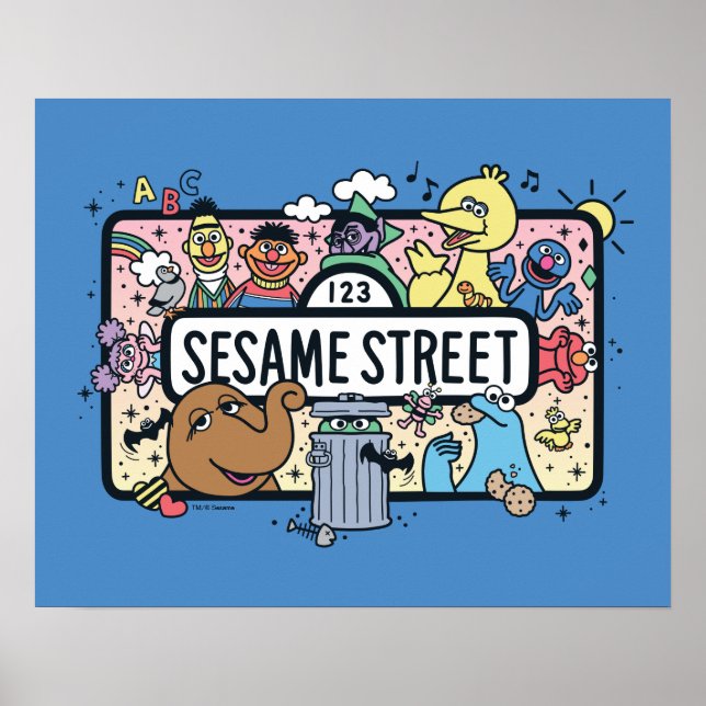 Sesame Sesame | Sesame Pals Doodle Sign Poster (Vorne)