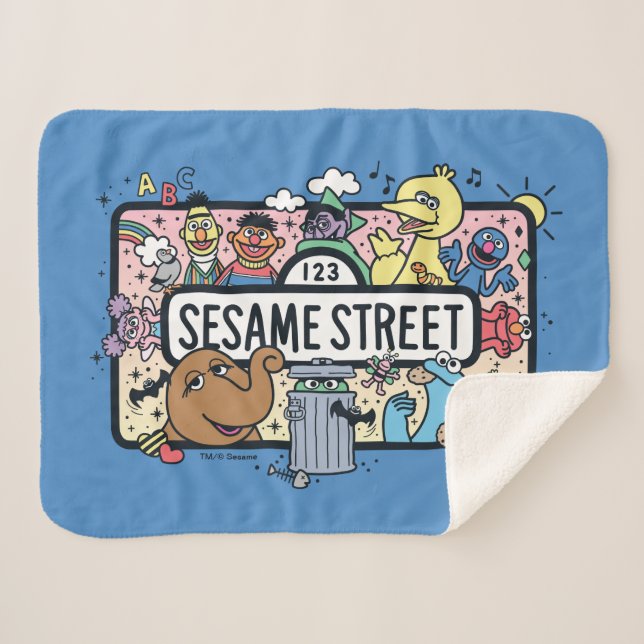 Sesame Sesame | Sesame Pals Doodle Sign Sherpadecke (Vorderseite (Horizontal))