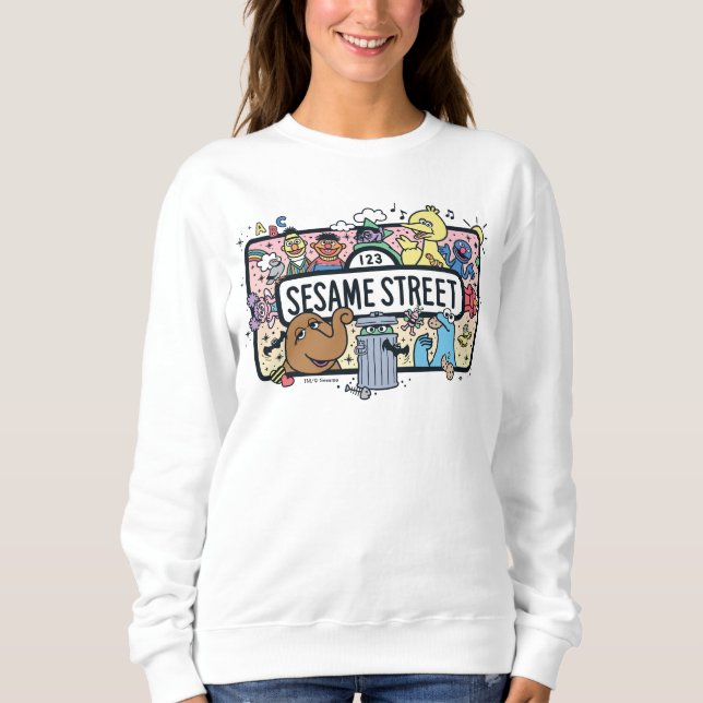 Sesame Sesame | Sesame Pals Doodle Sign Sweatshirt (Vorderseite)