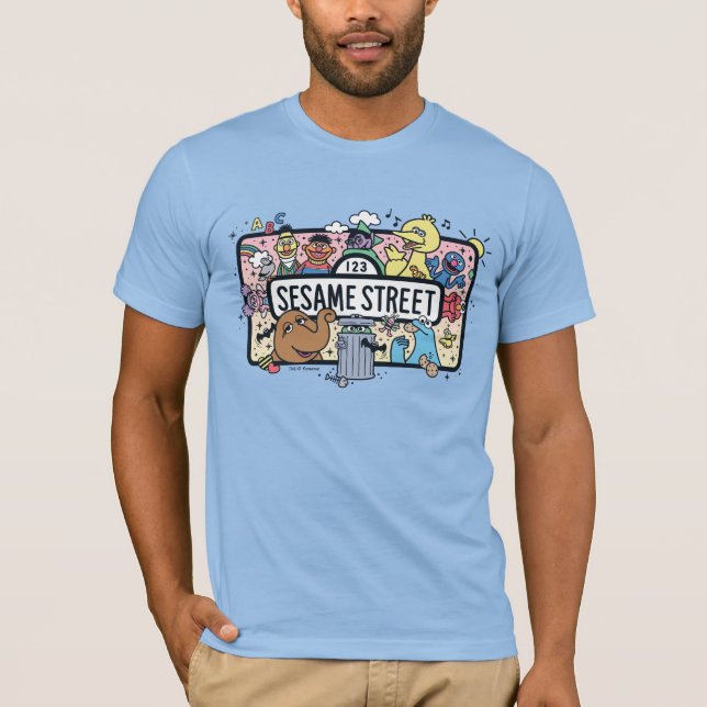 Sesame Sesame | Sesame Pals Doodle Sign T-Shirt (Vorderseite)
