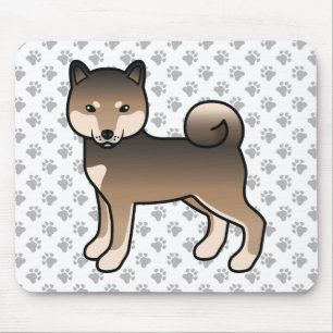 Sesame Shiba Inu Cartoon Dog & Paws Mousepad