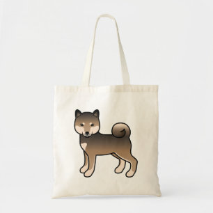 Sesame Shiba Inu Niedlich Cartoon Dog Illustration Tragetasche
