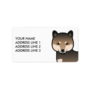 Sesame Shiba Inu Niedlicher Cartoon Dog & Benutzer Adressaufkleber