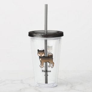 Sesame Shiba Inu Niedlicher Hund & Individuelle Na Acryltrinkbecher