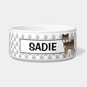 Sesame Shiba Inu Niedlicher Hund mit dem Namen des Napf