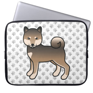 Sesame-Shiba-Inu-Süße-Cartoon-Hund-Illustration Laptopschutzhülle