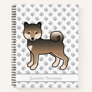 Sesame Shiba Inu Süßer Cartoon-Hund & Benutzerdefi Notizbuch