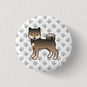 Sesame Shiba Inu Süßer Cartoon-Hund & Pfoten Button