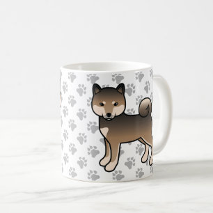 Sesame Shiba Inu Süßer Cartoon-Hund & Pfoten Kaffeetasse