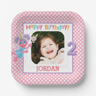 Sesame Street Abby Polka Dot Birthday Pappteller