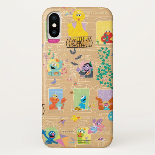 Sesame Street Apartment Windows-Muster Case-Mate iPhone Hülle (Rückseite)