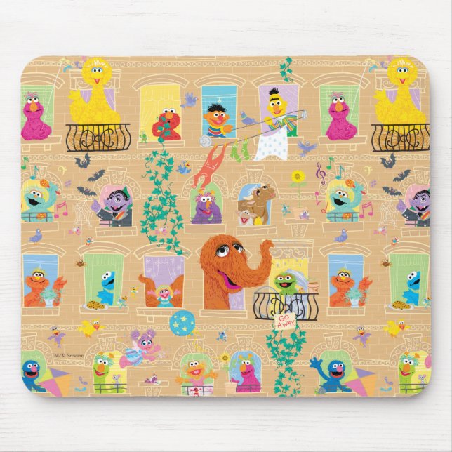 Sesame Street Apartment Windows-Muster Mousepad (Vorne)