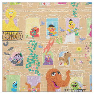 Sesame Street Apartment Windows-Muster Stoff