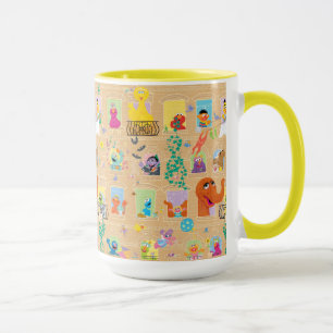 Sesame Street Apartment Windows-Muster Tasse