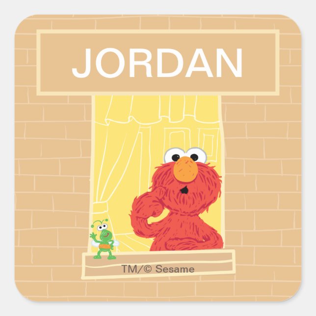 Sesame Street Apartment Windows Pattern Quadratischer Aufkleber (Vorderseite)