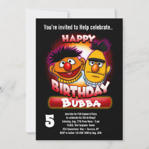 Sesame Street   Bert & Ernie Themen-Geburtstag - T Einladung