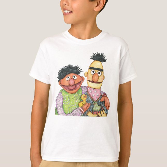 Sesame Street Bert und Ernie Watercolor T-Shirt (Vorderseite)