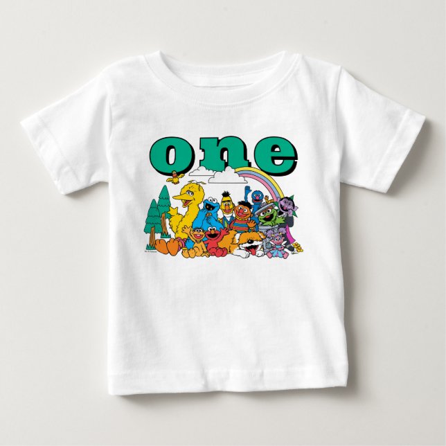 Sesame Street Characters First Birthday Baby T-Shi T-shirt (Vorderseite)