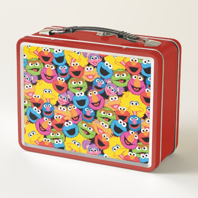 Sesame Street-Charakter stellt Muster gegenüber Metall Lunch Box (Rückseite)