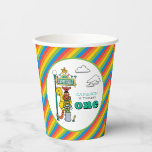 Sesame Street Charaktere & Straßenschild Geburtsta Pappbecher