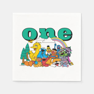 Sesame Street Charaktere & Straßenschild Geburtsta Serviette