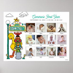 Sesame Street Charaktere & Straßenschild Poster