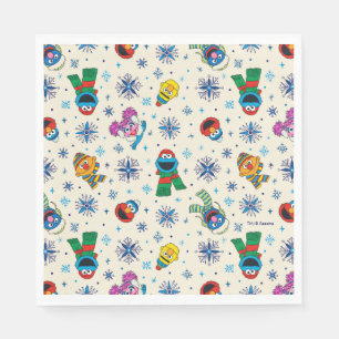 Sesame Street Christmas Snowflake Pattern Serviette
