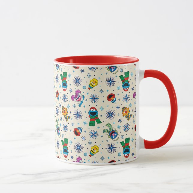 Sesame Street Christmas Snowflake Pattern Tasse (Rechts)