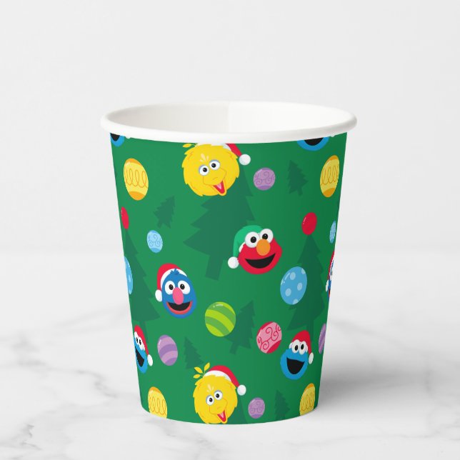 Sesame Street Christmas Tree Pattern Pappbecher (Links)