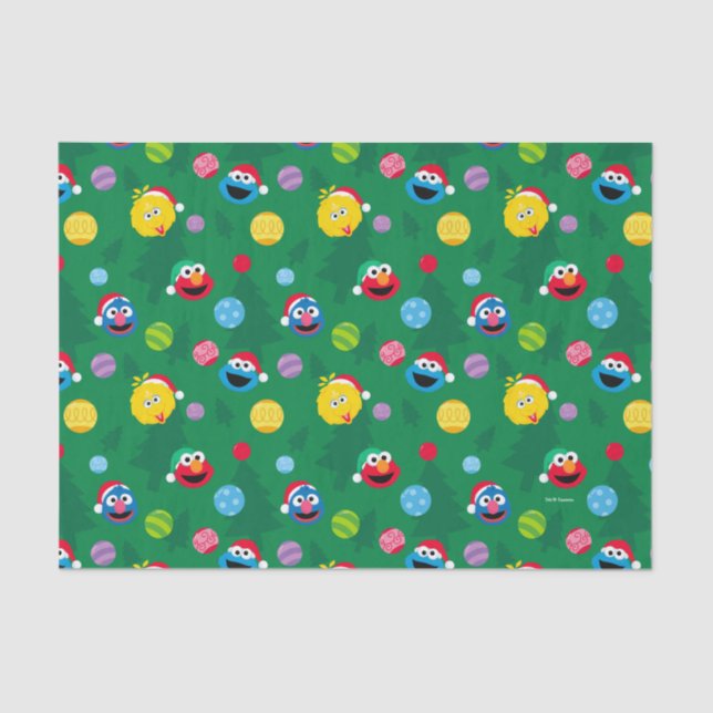 Sesame Street Christmas Tree Pattern Seidenpapier (Vorderseite)
