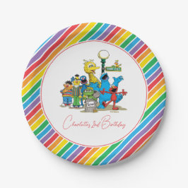 Sesame Street Colorful Rainbow Birthday Pappteller