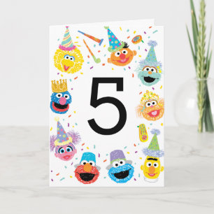 Sesame Street Confetti Happy 5. Geburtstag Karte