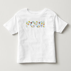 Sesame Street Confetti Pattern Vierten Geburtstag Kleinkind T-shirt