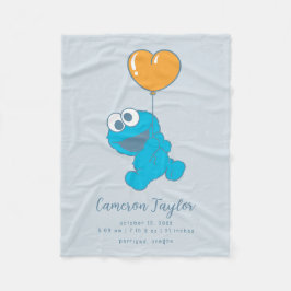 Sesame Street Cookie Monster Baby Birth Stats Fleecedecke