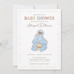 Sesame Street Cookie Monster Konfetti-Baby-Party Einladung