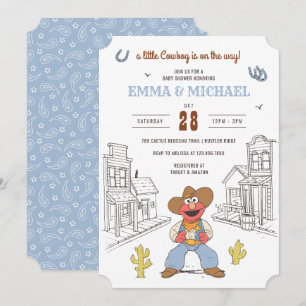 Sesame Street Cowboy Elmo Baby Shower Einladung