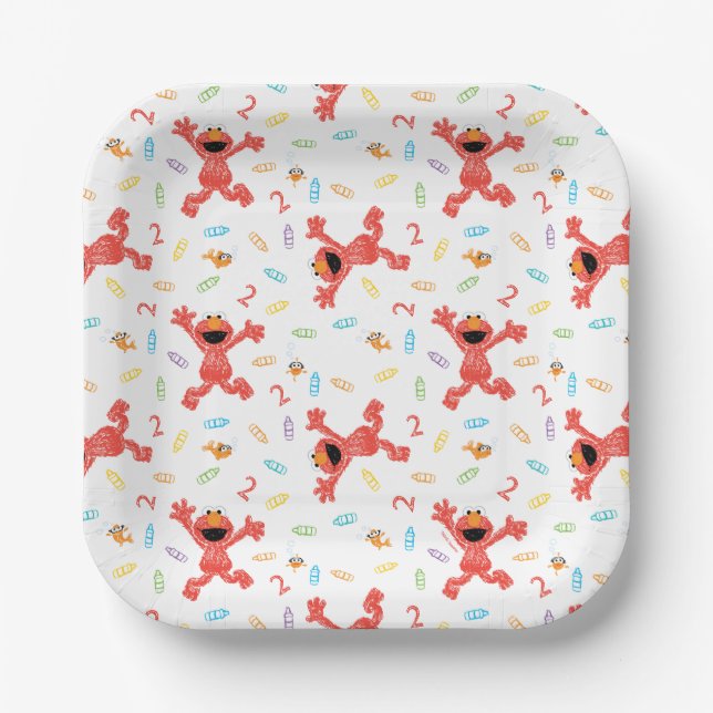 Sesame Street Elmo | Birthday Crayon Pappteller (Vorderseite)