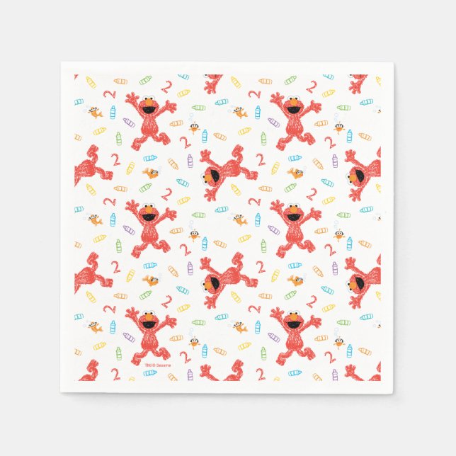 Sesame Street Elmo | Birthday Crayon Serviette (Vorderseite)