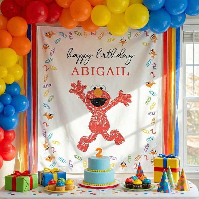 Sesame Street Elmo | Birthday Crayon Wandteppich (Von Creator hochgeladen)