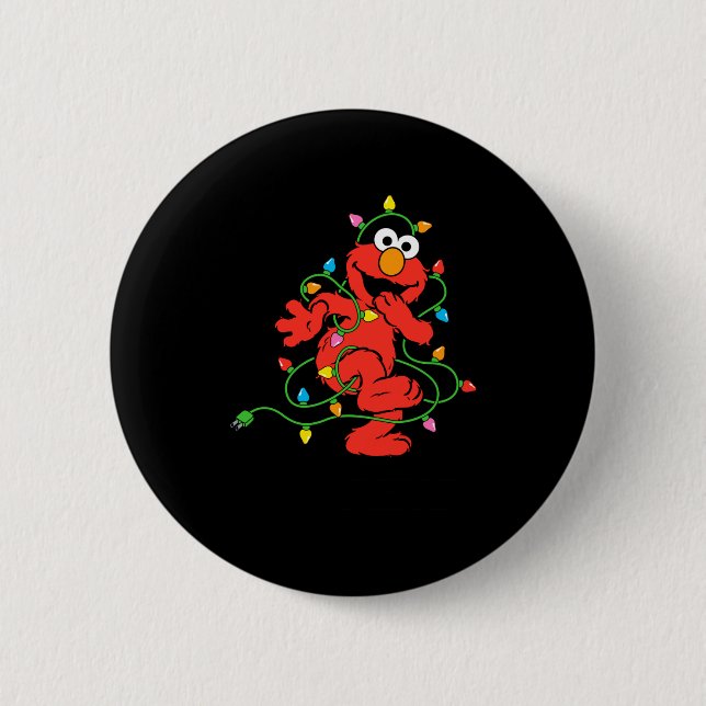Sesame Street Elmo Christmas Lights Baby  Button (Vorderseite)