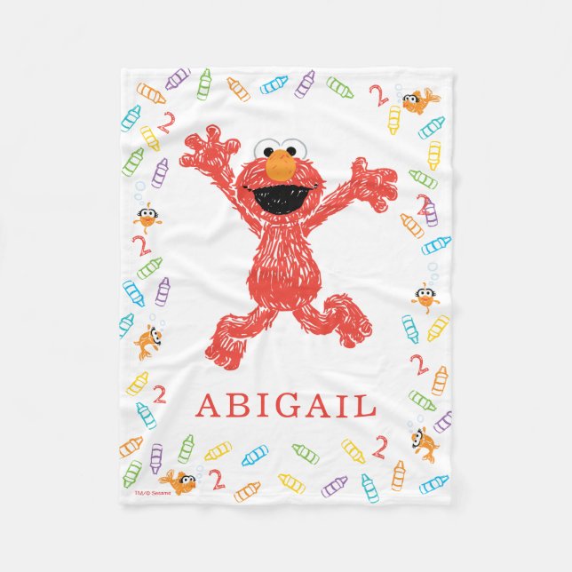 Sesame Street Elmo | Crayon Birthday Fleecedecke (Vorderseite)