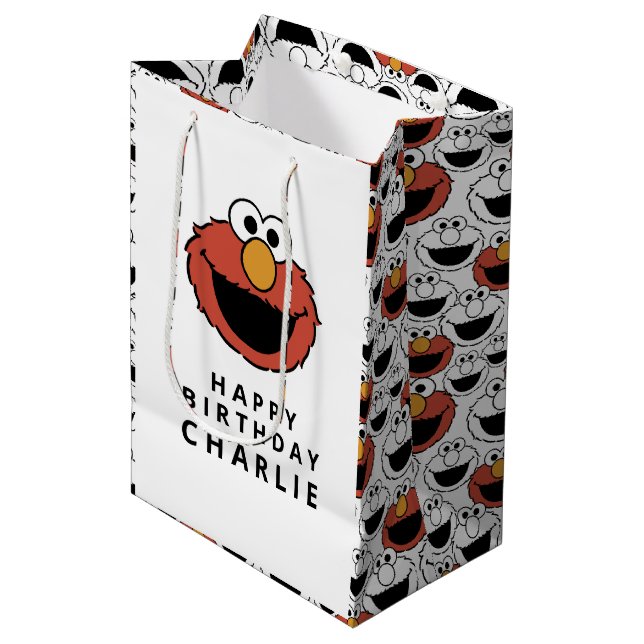 Sesame Street | Elmo - First Birthday Medium Gift  Mittlere Geschenktüte (Vorderseite Schrägansicht)