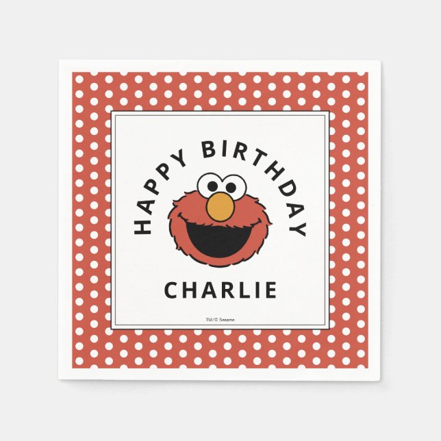 Sesame Street | Elmo - First Birthday Napkins Serviette (Vorderseite)
