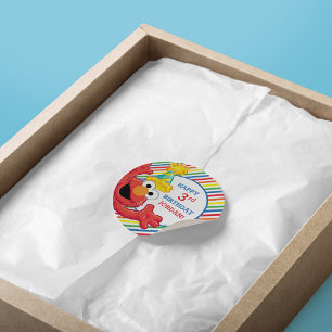 Sesame Street   Elmo - Regenbogen-Geburtstag Runder Aufkleber