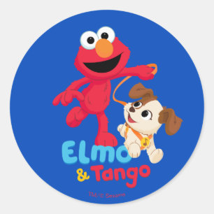 Sesame Street   Elmo & Tango laufen Runder Aufkleber
