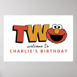 Sesame Street Elmo - Zweiter Geburtstagsposter Poster