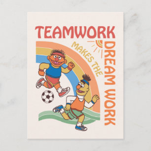 Sesame Street Ernie & Bert Teamarbeit Postkarte