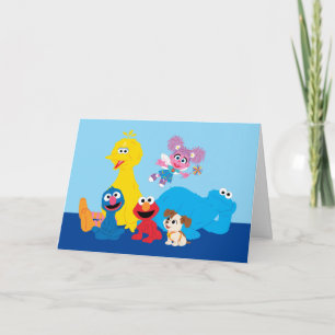 Sesame Street Farbige Sesame Street Freunde Feiertagskarte