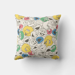 Sesame Street Freunde Big Head Core Muster Kissen