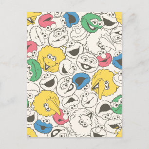 Sesame Street Freunde   Big Head Kernmuster Postkarte